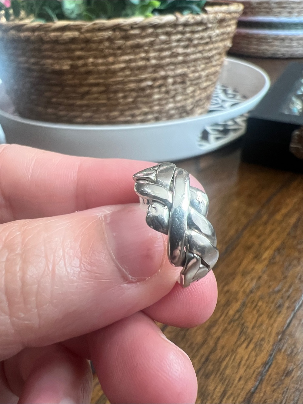 Vintage Sterling Silver Braided Band Ring - Size 6 1/4